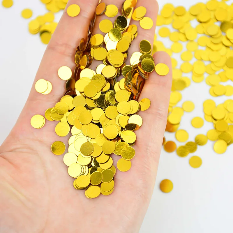 15g/bag 6mm Round Sequins Sprinkles Rose Gold Silver Blue Acrylic Table Scatters Wedding Decoration Spraying Confetti DIY Crafts