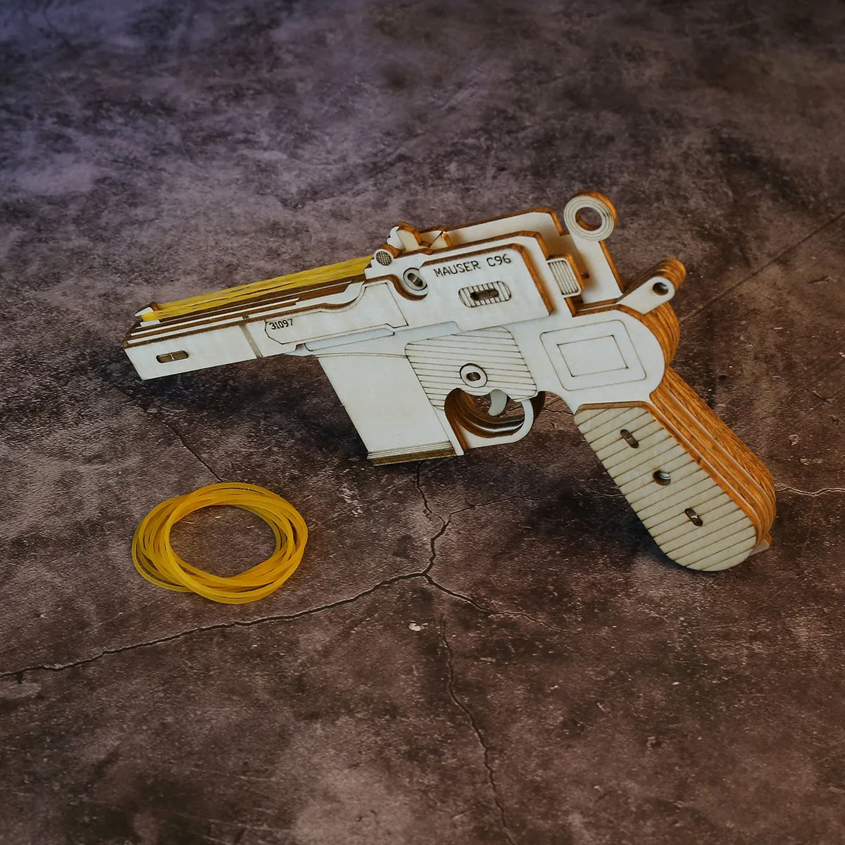 Rubber Band Gun Toy para Meninos, Revólver, Modelo de Montagem, 3D Wooden Puzzle, Pistola Revólver, DIY para Tiro Presente, 3 Tipos, M1911, C96