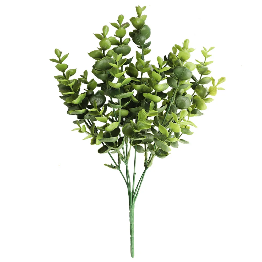 

Plastic Money Leaf Plants Wall, Wedding Flower Arrangement, Eucalyptus Leaves with Grass, Artificial Plants, Home Accessories