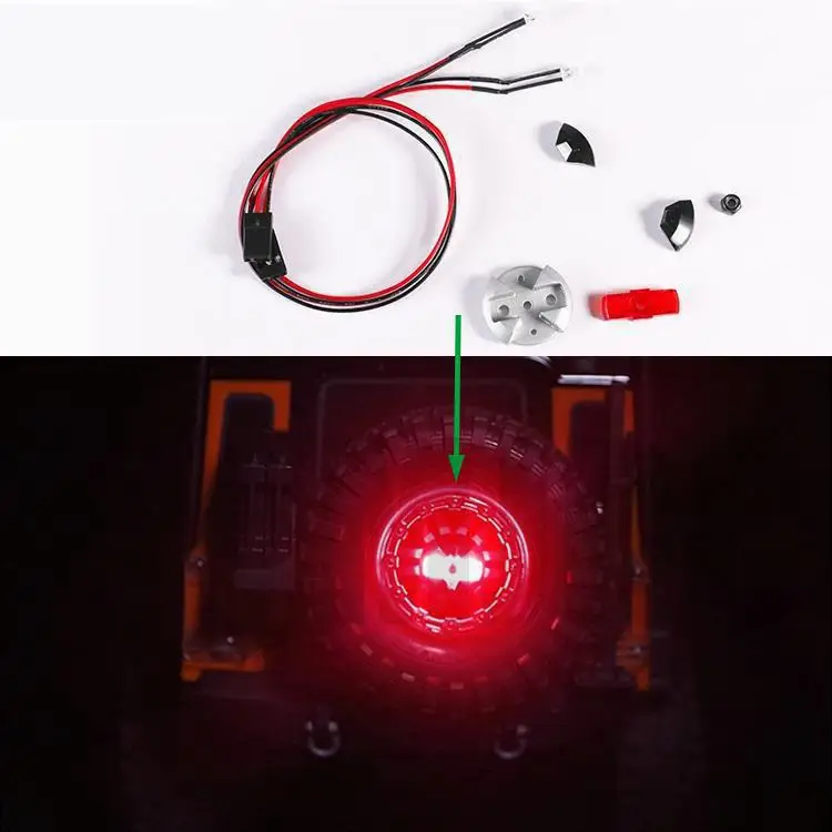 Trax For TRX-4 G500 K5 TRX6 90046 AXIAL SCX10 D90 D110 red light Suitable for 1/10 simulation climbing car spare wheel LED light