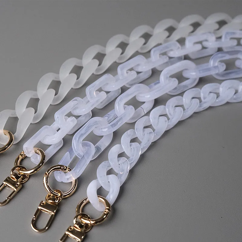 New Fashion Woman Handbag Accessory Chain Detachable Replacement White Transparent Strap Women Shoulder DIY Resin Bag Cute Chain