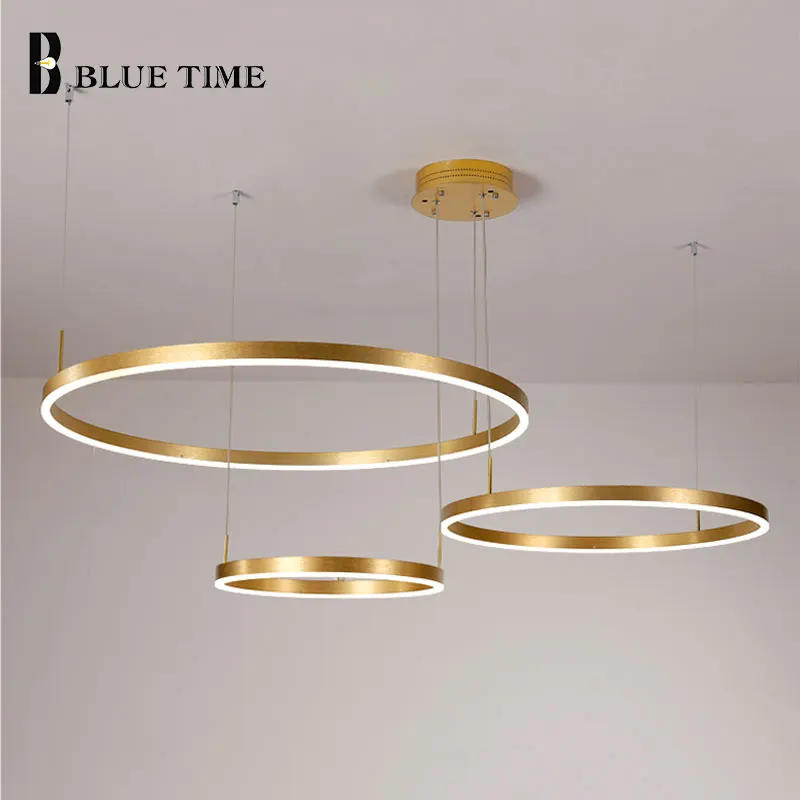 Modern Led Pendant Light Indoor Lighting Circle Rings Hanging Lighting For Living Room Dining Room Luminaires Led Pendant Lamp