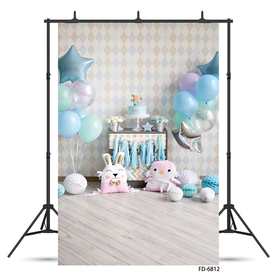 생일 파티 장식 풍선 Photobooth 사진 배경 어린이를위한 사용자 지정 배경 아기 파티 Photocall Fond Photo