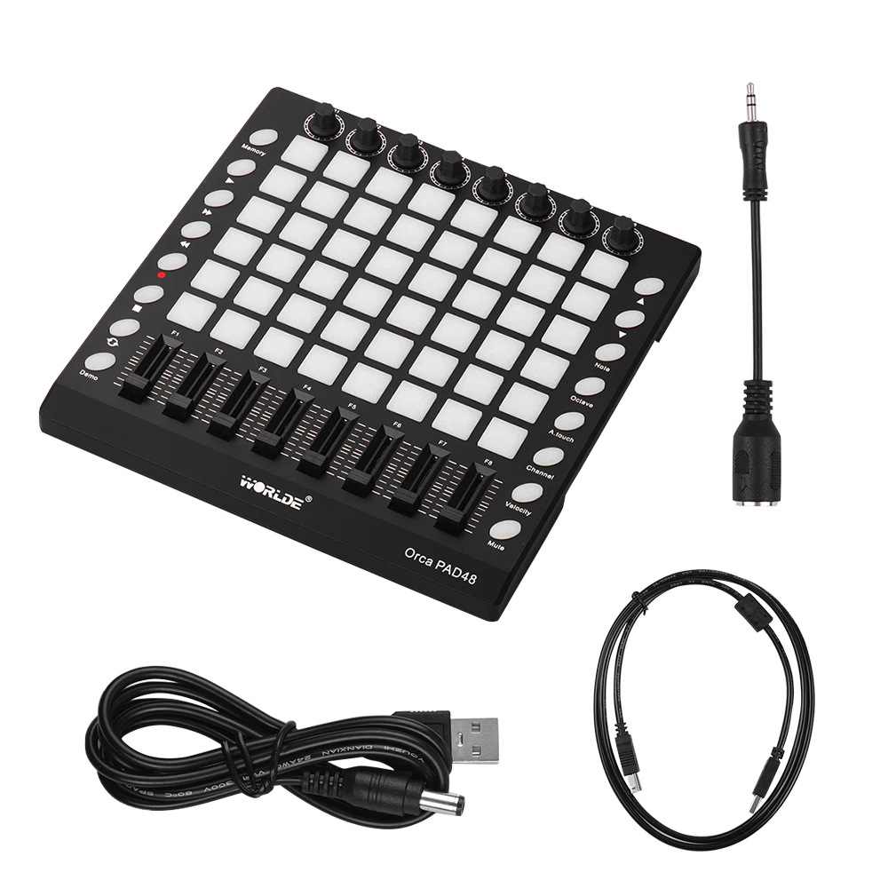 

MIDI Keyboard Pad Controller 16 Drum Pads USB MIDI Drum Pad Controller 48 Pads RGB Backlit DJ Remix Worlde ORCA PAD48 PRO