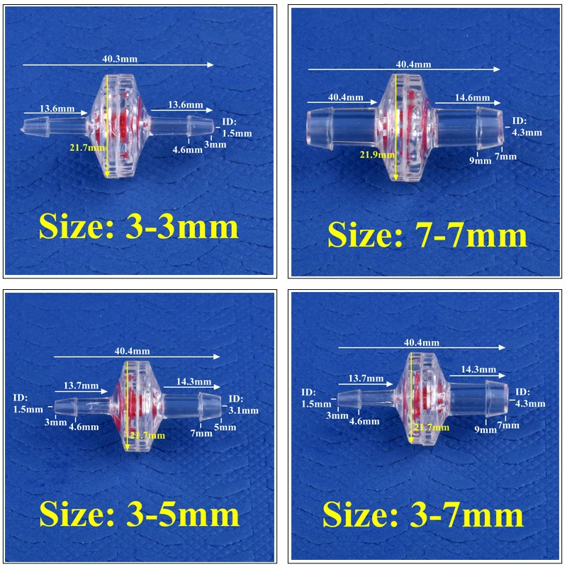 5~200pcs Transparent GPPS Check Valve Aquarium Tank Air Pump One-way Valve Drip Irrigation Hose Pagoda Joint Non-Return Valve