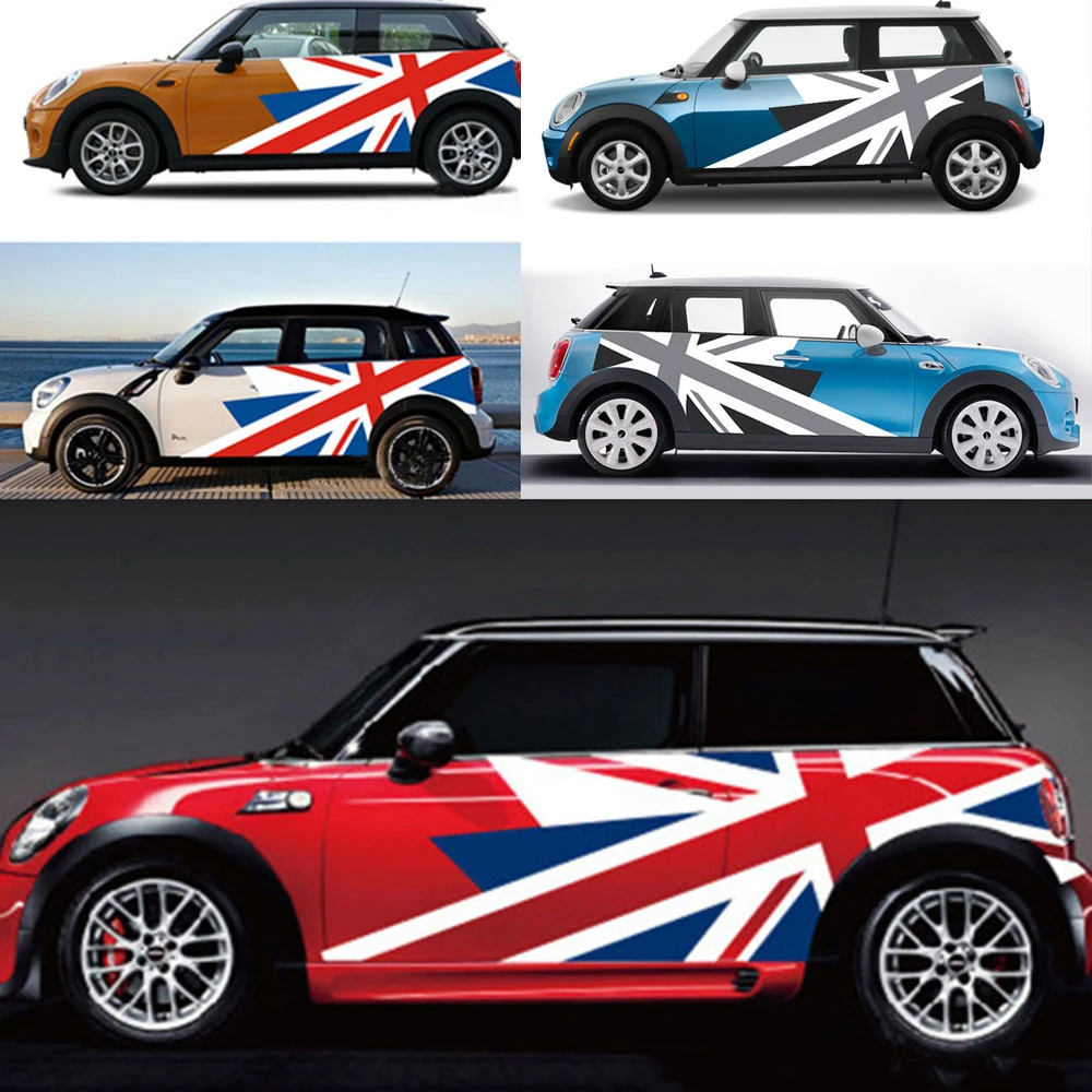 2pcs Union Jack Exter Side Door Sticker Body Stripe Decal Decoration For MINI Cooper One JCW Countryman R60 R55 R56 F55 F56 F60