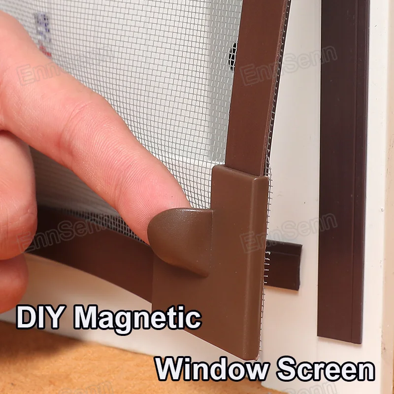 100 cm Width,Adjustable Magnetic Window Screen for Window, anti mosquito net Mesh with Full Frame with Easy DIY Installati