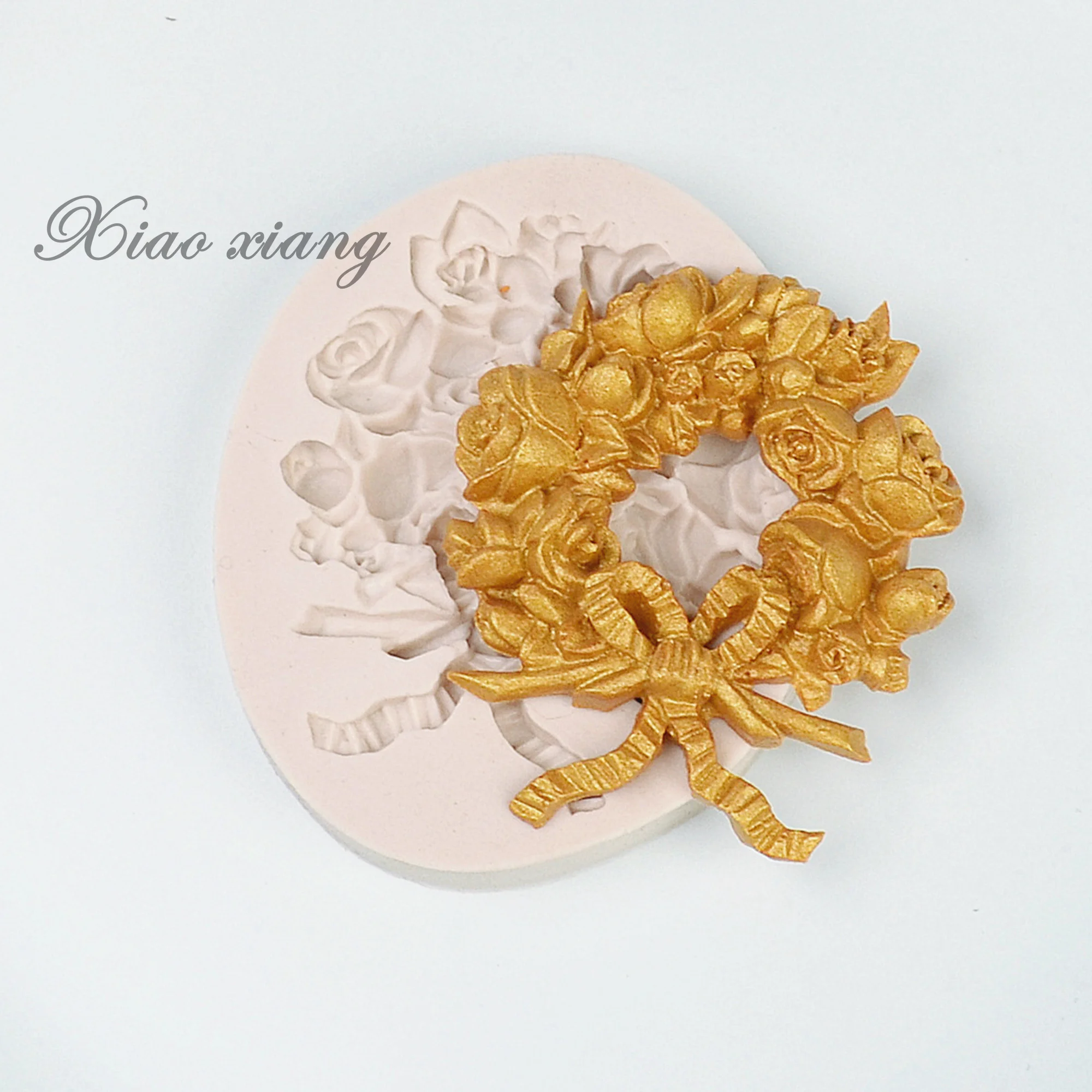 DIY Flowers Fondant Cake Decorating Tools Wreath Cupcake Chocolate Wedding Cake Border Silicone Molds Kitchen Baking Moulds