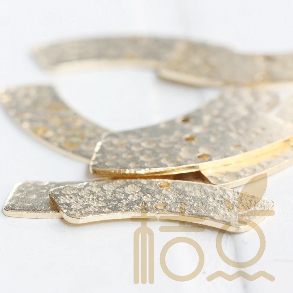 DIY Supply-Solid Brass Finding Hammered Curved Charm - 10.2x28.3mm (3878C)