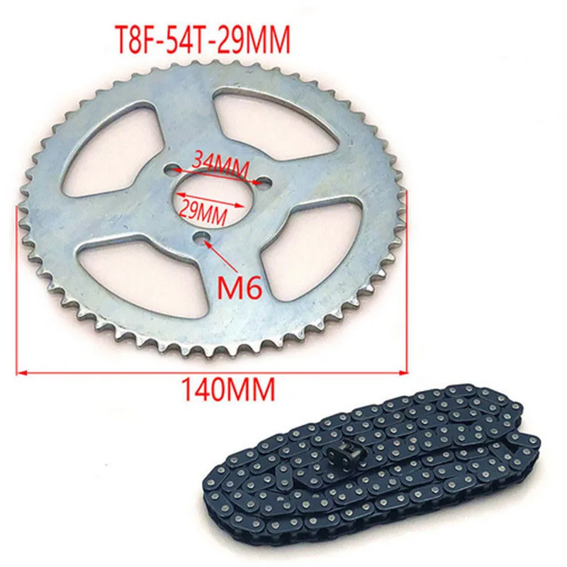 47cc 49cc T8F Chain 136 Links and 38 54 74 Teeth Sprocket For Mini Moto Atv Quad 2 Stroke Engine Parts