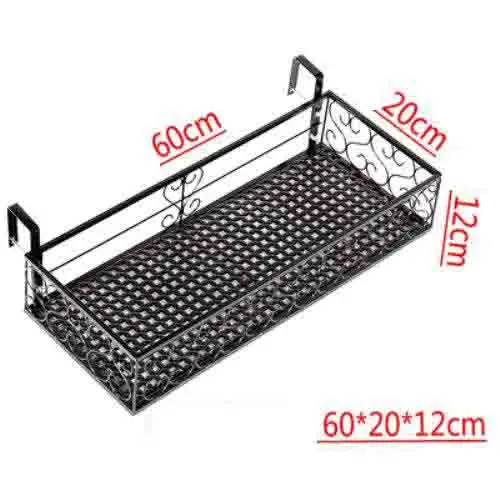 22% Rack Type Burglar Mesh  Iron Art Flower Rack Guardrail Botany Flowerpot Frame Wall Hanging Meaty Railing Flower Rack