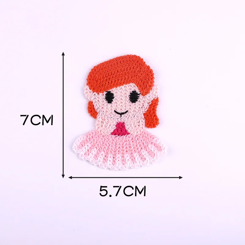 Lã colorida infantil de malha Cartoon princesa Patch, clip BB bonito coreano, hairpins doce menina, Headwear, acessórios de cabelo, 10pcs