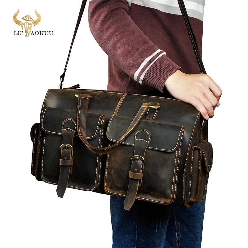 Men Origianl Leather Designer Travel Business Briefcase Heavy Duty Computer Laptop Bag Attache Portfolio Tote Messenger Bag 1097