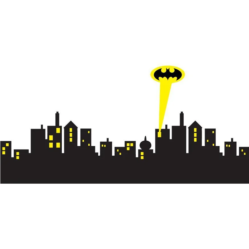 *5 Sizes* GOTHAM CITY SKYLINE Bat Decal Removable WALL STICKER Home Decor Art