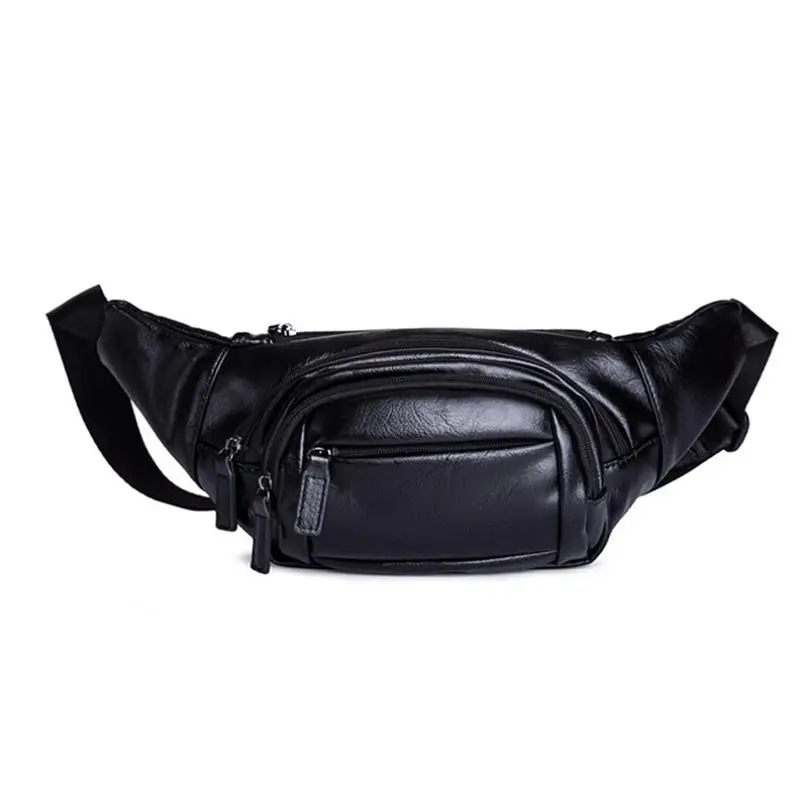 

Men Waist Bag Pack Purse PU Leather Travel Phone Belt Bag Pouch For Men Women Casual Bag For Belt Hip Pack Chest Bag Sling Bag