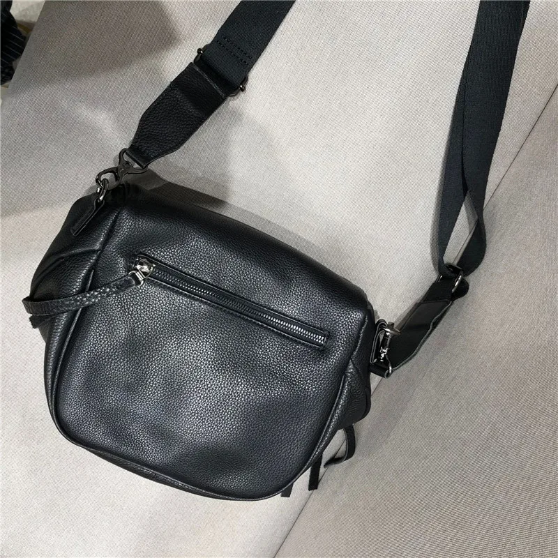 High Quality Saddle bag Women Messenger Bags Vintage Solid Color Big Capacity Tote Genuine Leather Chest Shoulder Crossbody Bags