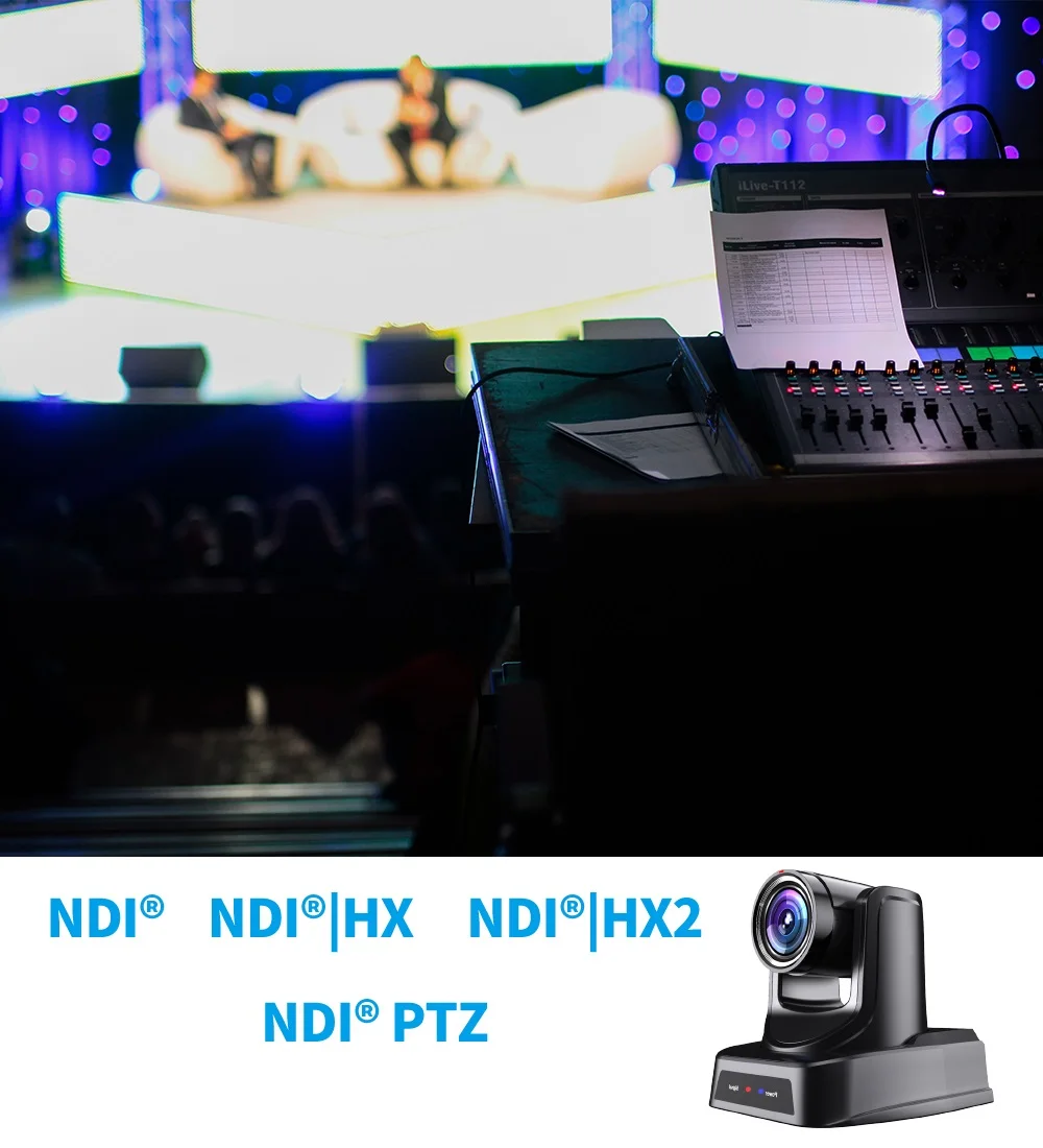 3pcs SMTAV 3PCS 30x  Zoom NDI Camera for Church Business with PTZ controller and POE Switch