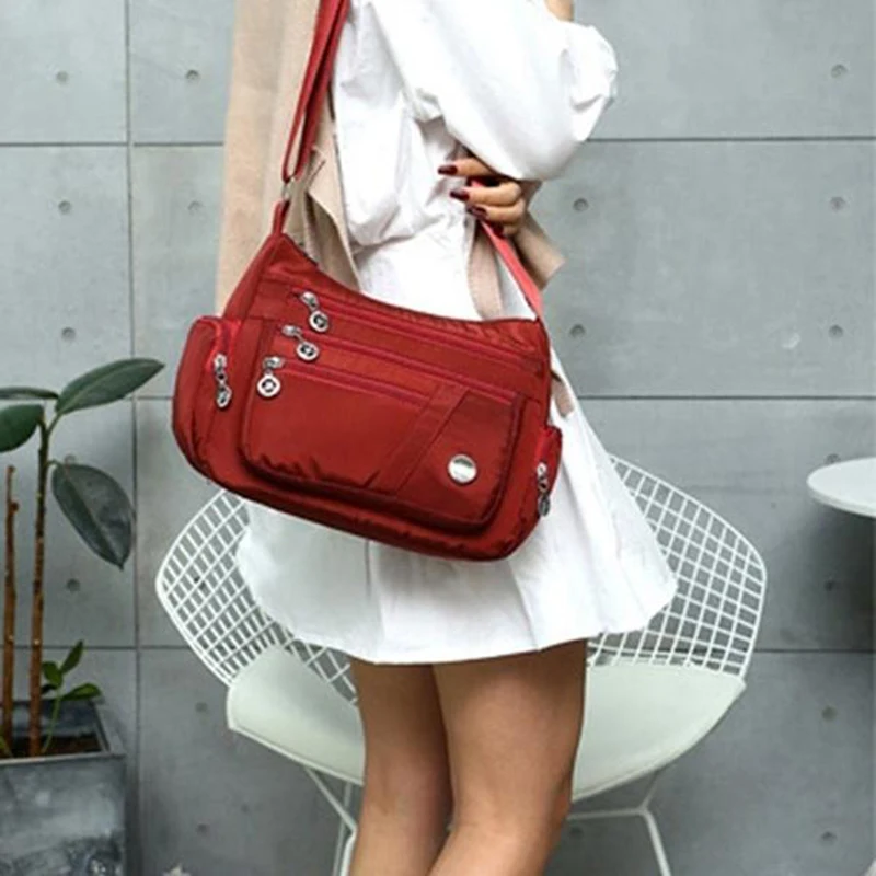 Casual Frauen Schulter Umhängetasche Oxford Wasserdichte Zipper Handtaschen Paket Weibliche Große Kapazität Reise Umhängetasche – Detail 13