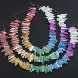 Approx 63PCS/Strand,Gradient Color Natural Quartz Crystal Graduated Stick Point Loose Spacer Beads Jewelry For Pendant Making