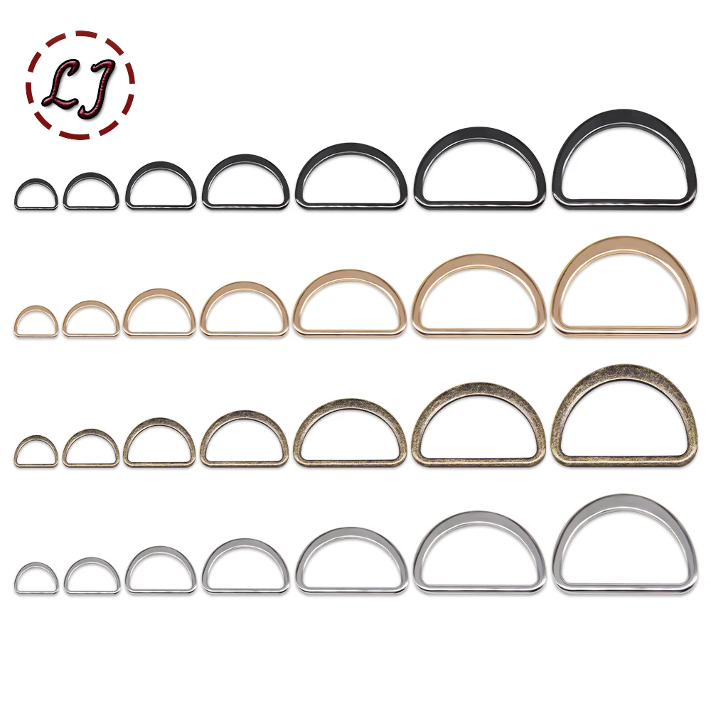 

20pcs/lot 15mm/20mm/25mm/30mm/40mm silver black bronze gold type D ring Connection alloy metal shoes bags Buckles DIY Accessory