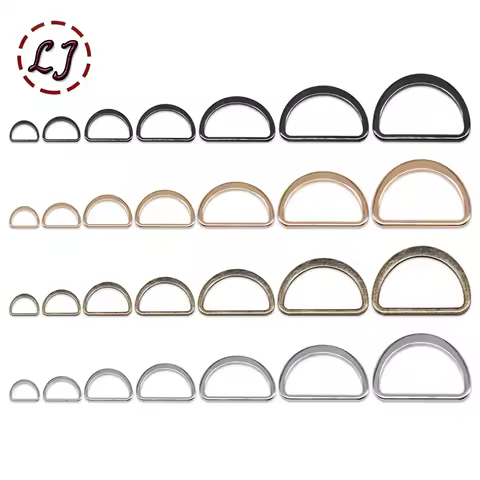 20pcs/lot 15mm/20mm/25mm/30mm/40mm silver black bronze gold type D ring Connection alloy metal shoes bags Buckles DIY Accessory