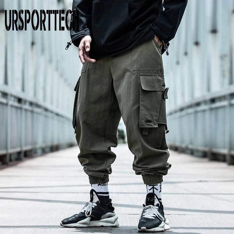 Pantalones Cargo de Hip Hop para hombre, ropa de calle Harajuku, chándal de chándal, ropa técnica de algodón, pantalones Cargo