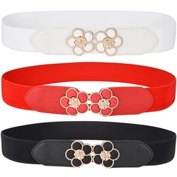 Fresh Women's Elastic Belt Stretchy Classic Plum Blossom Cinch Waist Seal