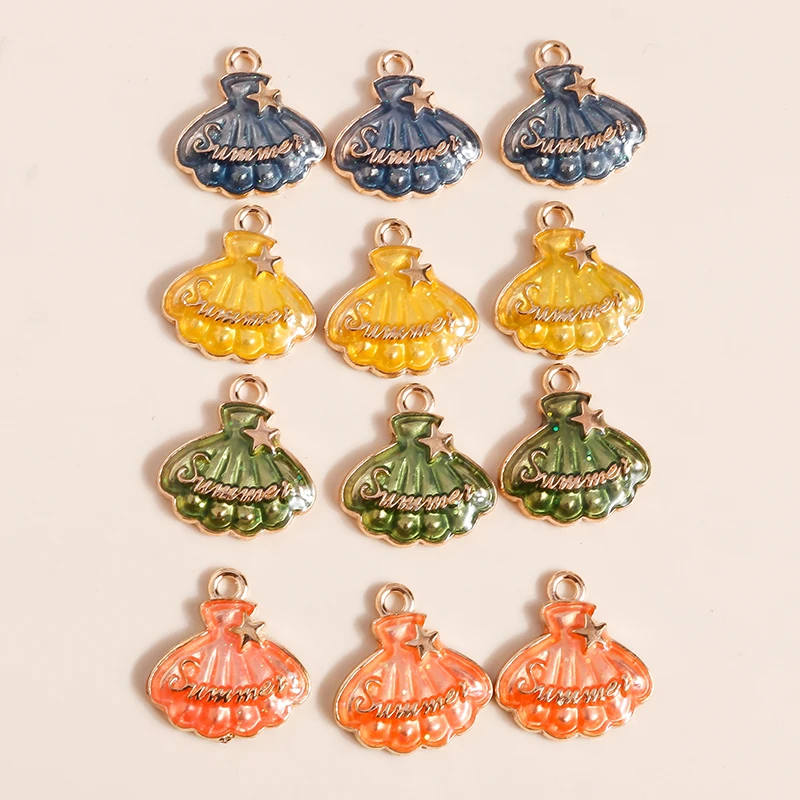 10 stücke Mix Nette Emaille Shell Seestern Charme Anhänger der Halskette Ohrringe Schlüsselanhänger Handemade DIY Schmuck Machen Zubehör – Detail 6
