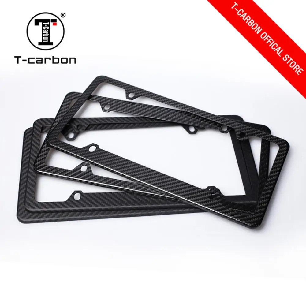 T-carbon USA License Plate Frame Tag Cover Protection Rack Carbon Fiber Frame