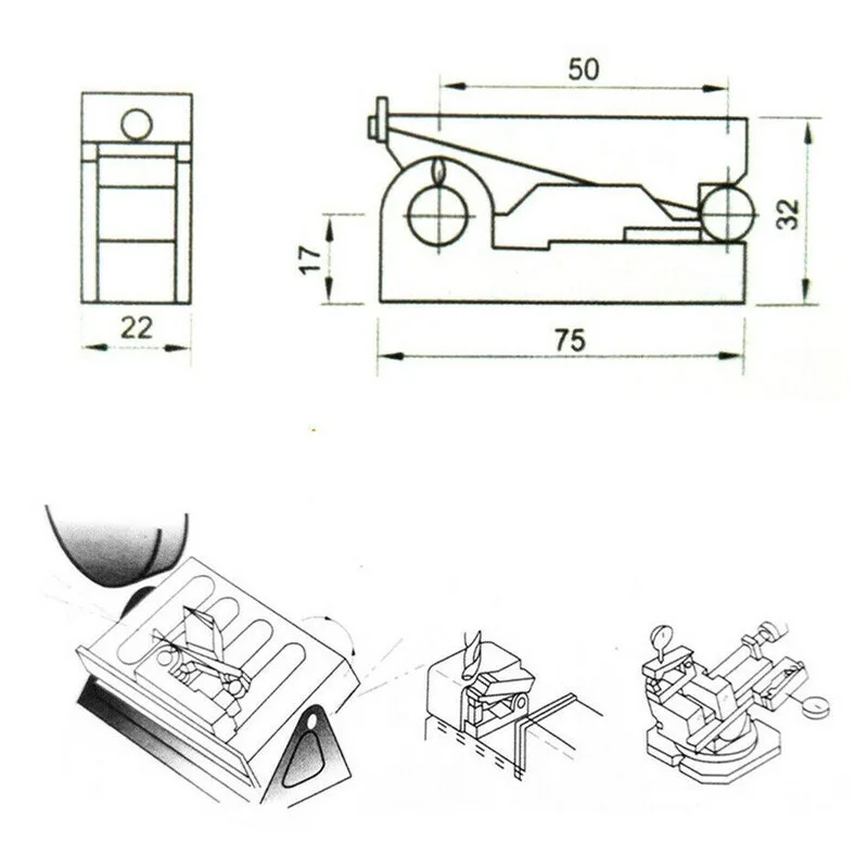 SB50 High-Precision Grinding Machine Magnetic Sine Gauge Tilt Angle Correction 1PC