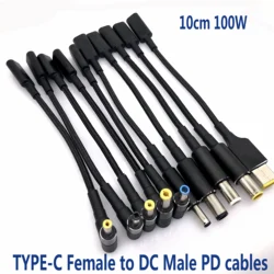 USB 3.1 Type C USB C Laptop Charger Power Adapter Converter USB Type C Female to 4.0*1.35 5.5*2.5 4.5*3.0 4.0*1.7mm Dc Plug Jack