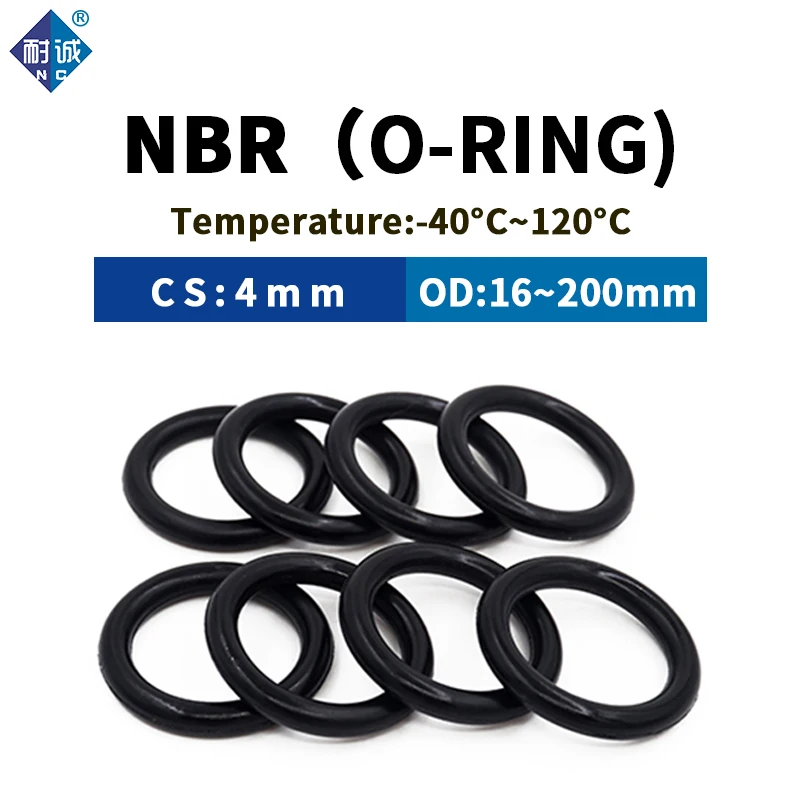 NBR O Ring Seal Gasket Thickness CS4mm OD12-200mm Wear Resistant Automobile Petrol Nitrile Rubber O-Ring Waterproof Black