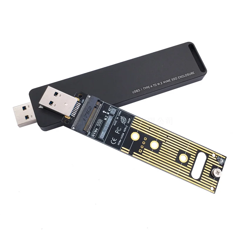 NVcloser-Boîtier SSD M.2, adaptateur USB, boîtier SSD M2, boîtier USB 3.1 Type-A vers PCI-E M.2, boîtier de disque dur mobile