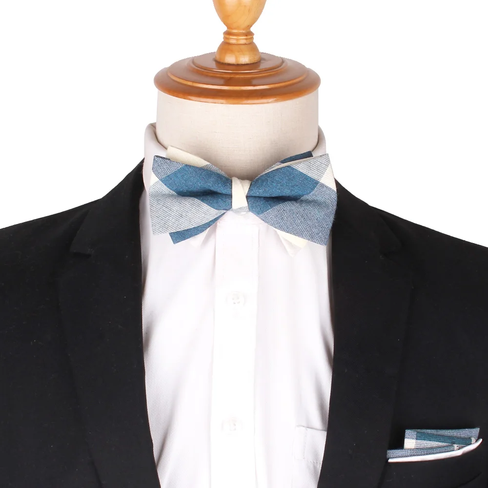 Cotton Bowtie For Groom Fashion Striped Bow tie For Men Women Beige Brown Bow knot Adult Plaid Bow Ties Cravat Groomsmen Bowties