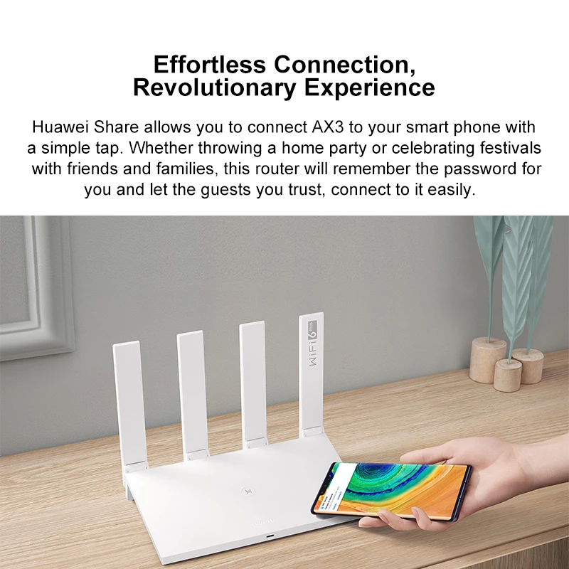 Imagem -02 - Huawei-wi-fi Router Ax3 Quad-core sem Fio Mais 3000 Mbps Amplificador de Sinal Original Versão Global 1.4ghz