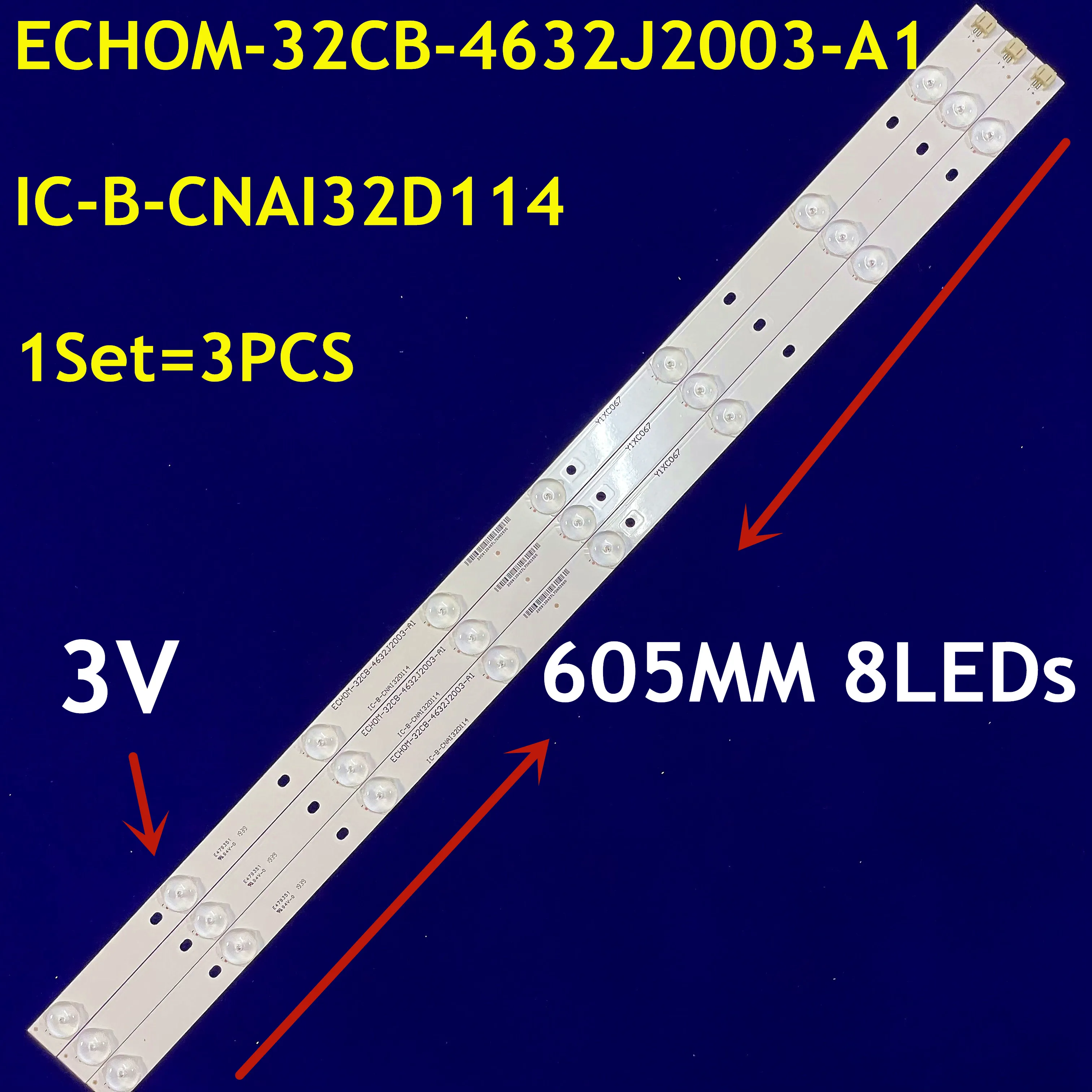 

5set LED Strip 8 Lamp For ECHOM-32CB-4632J2003-A1 IC-B-CNAI32D114 Y5CD065 Y1XC067 LC-32TL2900 LC-32TL2800