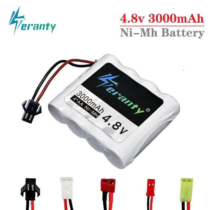 High Capacity 4.8v 3000mAH NiMH Rechargeable Battery Pack For Rc Toys Cars Tanks Robots Boat Ship Guns JST/SM/EL2P/TAMIYA