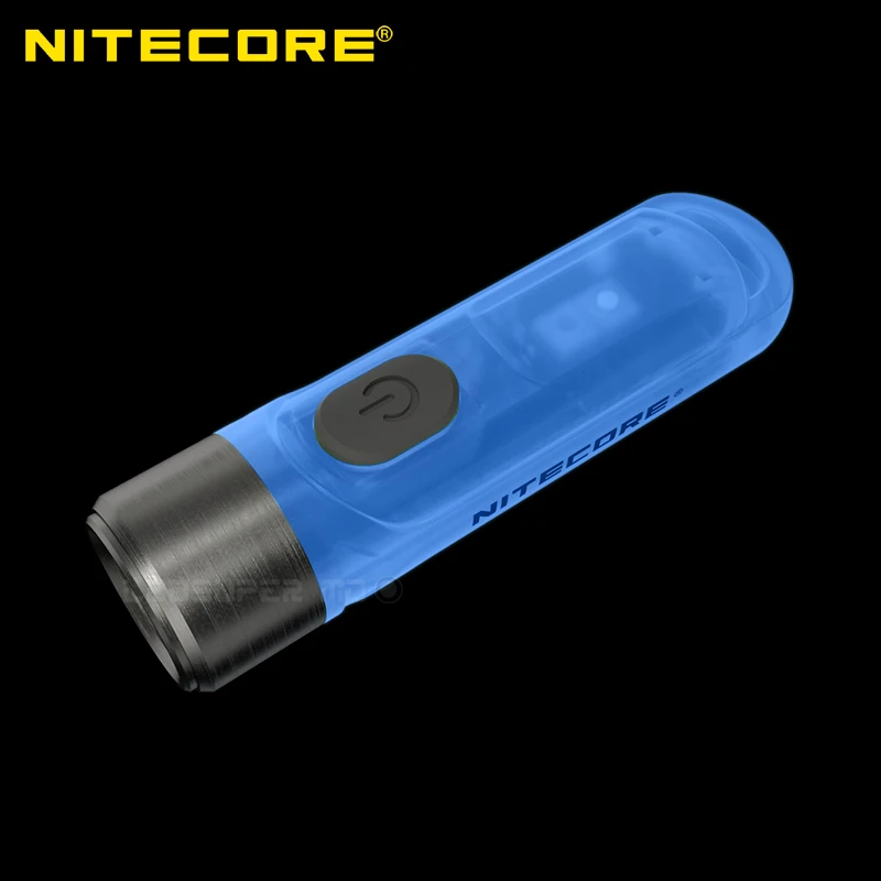 Nitecore TIKI GITD BLUE Glow-in-the-dark Mini Futuristic Keychain Flashlight with Auxiliary UV & High CRI & White Lights