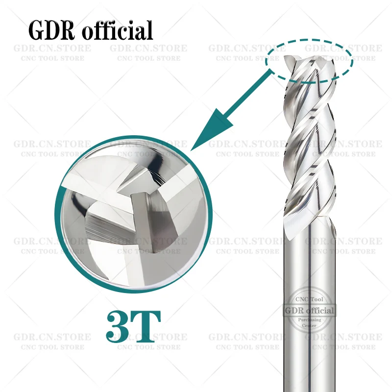 Aluminum Milling Cutter Flat Endmills Carbide Milling Cutter 3 Flutes Tungsten End Mill  Tool End Mills HSS Metal Cutter