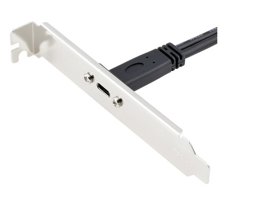 50cm Type C USB-C Female to USB 3.0 Motherboard 20Pin Panel Mount Cable With Rear PCI Back Panel Expansion Bracket