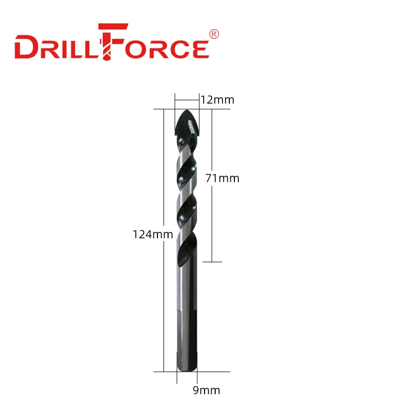 Drillforce 5 قطعة كوب سيراميك بلاط مثقاب حفر الخرسانة بت مجموعة متعددة الوظائف الطوب الخشب البلاستيك 6/8/10/12 مللي متر كربيد يميل بت