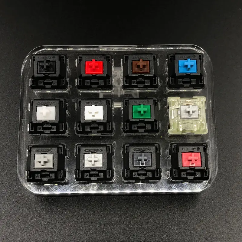 Switch Tester Cherry MX 3 Pin Switch Black Red Brown Blue Green Milk White 12 Key Translucent Keycaps Mechanical Keyboard Tester