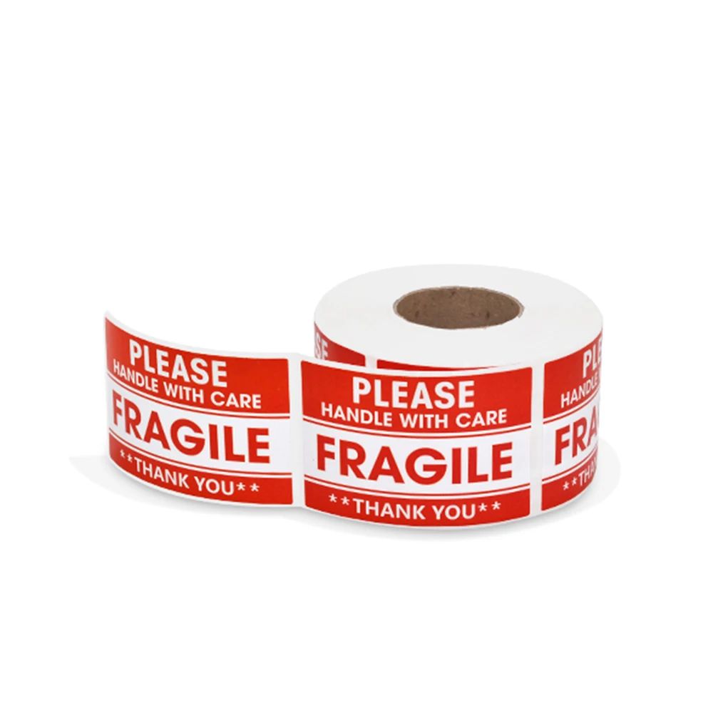 

1 Roll/500Pcs 2x3inch Fragile Warning Sticker Handle With Care Keep Dry Shipping Express Label