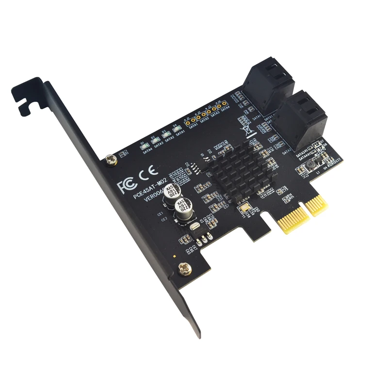 PCI-E SATA 카드 PCI-E 1X 카드 PCI Express-SATA 3.0 2 포트 4 포트 6 포트 SATA III 6Gbps 확장 어댑터 보드, 카드에 추가