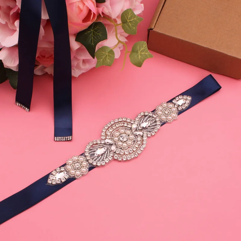 Women's rhinestone belt  handmade wedding accessories bridal belt best-selling bridal party white rhinestone belt