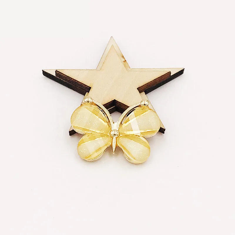10 Stück/Los 2,2*2,8CM Harz-Legierung Flache Schmetterlingsknöpfe für DIY-Kleidungsapplikationen, Metall-Hochzeitsverzierung, Schmuck und Bastelarbeiten – Detail 7