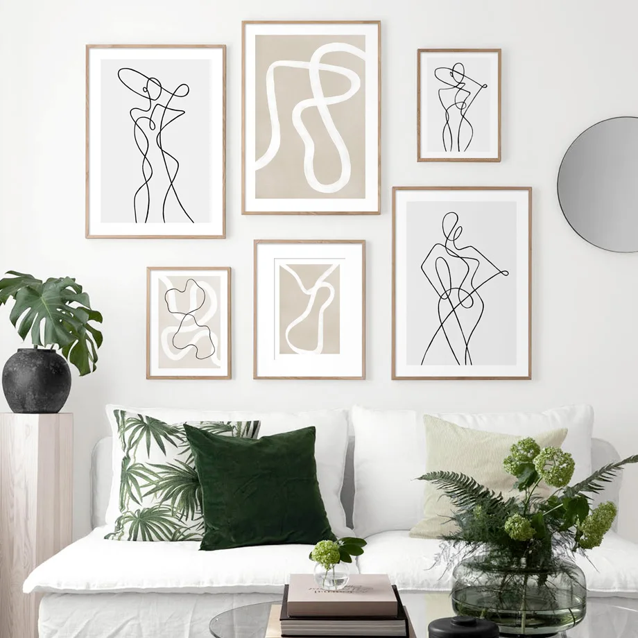 

Abstract Lines Curve Body Art Modern Nordic Posters And Prints Wall Art Canvas Painting Gallery Decor Pictures For Living Room