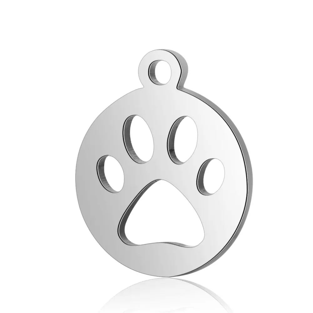 10pcs/lot diy dachshund dog cat paw stainless steel charm pendant wholesale elephant bone jewelry bracelet connector charms