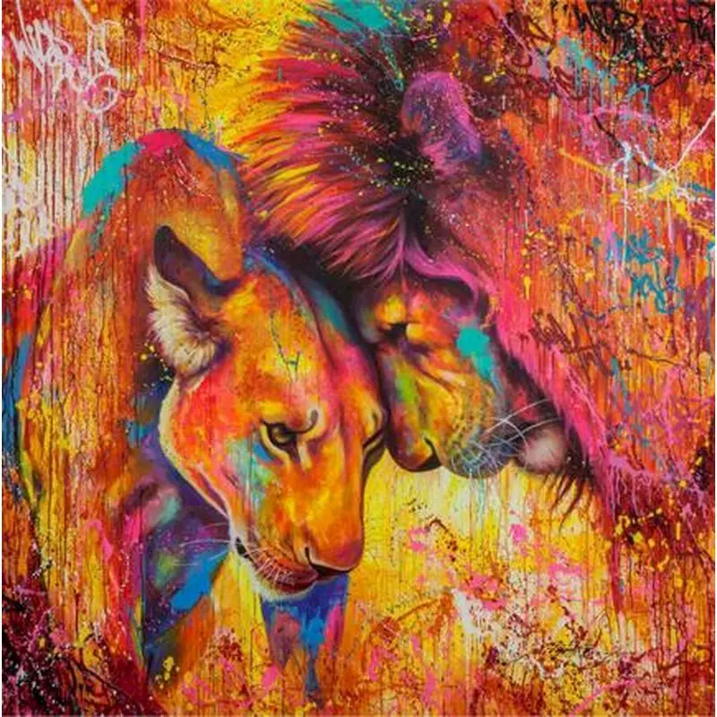 

GATYZTORY Frame Lion DIY Painting By Numbers Kit Acrylic Coloring By Numbers Wall Art Picture Canvas Painting For Home Decor