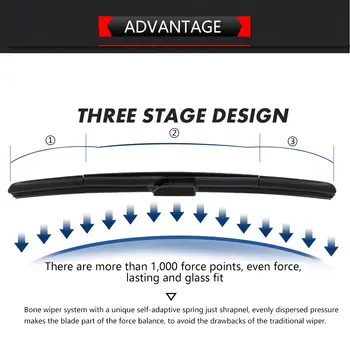汽車雨刷片通用側U型鉤14/16/17/18/19/20/21/22/24/26吋擋風玻璃橡膠雨刷汽車配件1零件裝 10 最佳銷售 三葉雨刷片 - №6